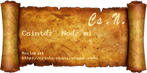 Csintó Noémi névjegykártya